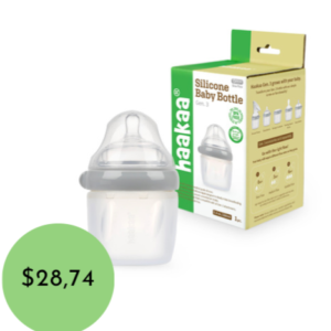 HAAKAA GEN 3. BOTELLA DE SILICÓN PARA BEBÉS (5.4 OZ./160 ML) PEACH