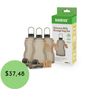 HAAKAA BOLSA REUTILIZABLE DE SILICÓN PARA ALMACENAMIENTO DE LECHE (9OZ/260 ML) 5PZAS