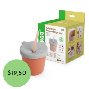 HAAKAA VASO DE SILICÓN CON SORBETE JOLLY HIPPO COLOR LADRILLO