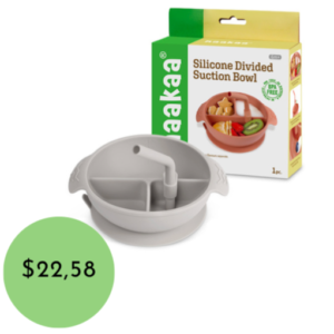 HAAKAA TAZA DE SILICÓN DIVIDIDA CON VENTOSAS COLOR GRIS