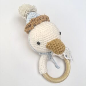 SONAJERO TEJIDO PATO CUMPLEAÑERO